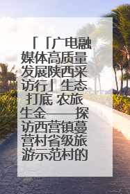 「广电融媒体高质量发展陕西采访行」生态打底 农旅生金——探访西营镇蔓营村省级旅游示范村的振兴密码