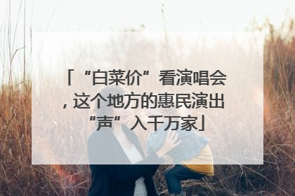 “白菜价”看演唱会，这个地方的惠民演出“声”入千万家