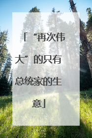 “再次伟大”的只有总统家的生意