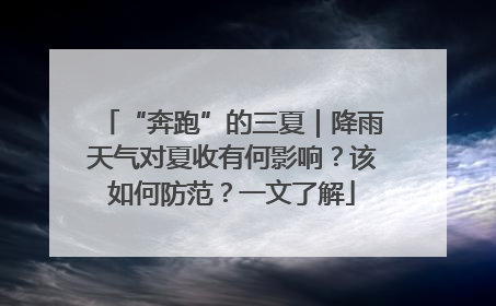 “奔跑”的三夏｜降雨天气对夏收有何影响？该如何防范？一文了解