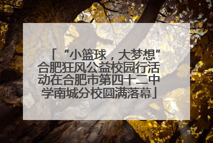 “小篮球，大梦想”合肥狂风公益校园行活动在合肥市第四十二中学南城分校圆满落幕