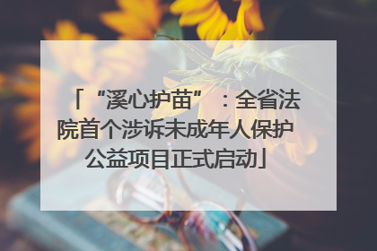 “溪心护苗”：全省法院首个涉诉未成年人保护公益项目正式启动