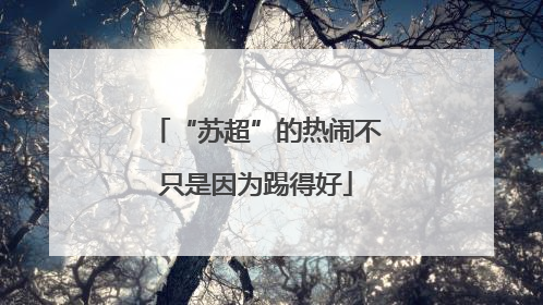 “苏超”的热闹不只是因为踢得好