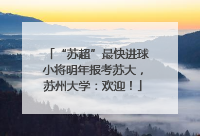 “苏超”最快进球小将明年报考苏大，苏州大学：欢迎！