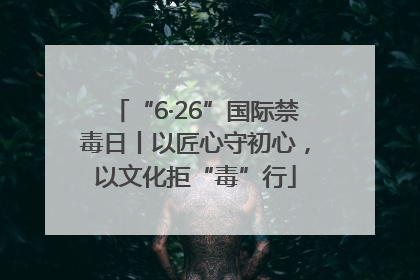 “6·26”国际禁毒日丨以匠心守初心，以文化拒“毒”行