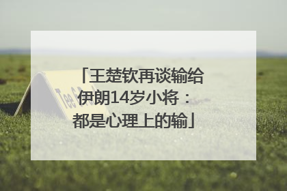 王楚钦再谈输给伊朗14岁小将：都是心理上的输