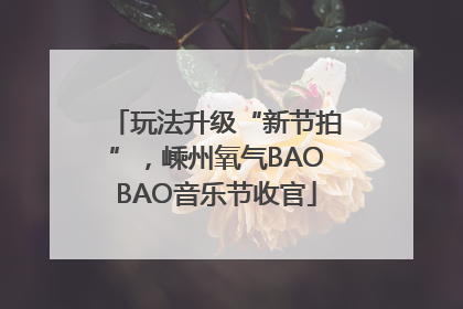 玩法升级“新节拍”，嵊州氧气BAOBAO音乐节收官