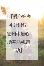 爱心护考礼让出行 德州市爱心助考活动启动