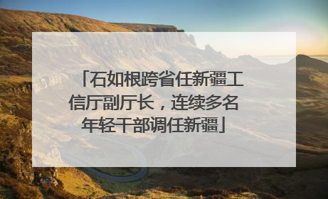石如根跨省任新疆工信厅副厅长，连续多名年轻干部调任新疆