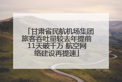 甘肃省民航机场集团旅客吞吐量较去年提前11天破千万 航空网络建设再提速