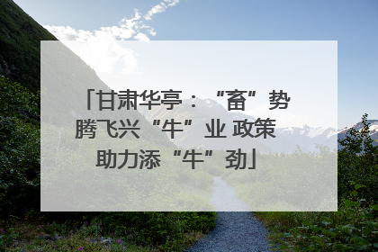 甘肃华亭：“畜”势腾飞兴“牛”业 政策助力添“牛”劲