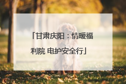 甘肃庆阳：情暖福利院 电护安全行