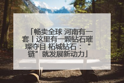 畅卖全球 河南有一套丨这里有一颗钻石璀璨夺目 柘城钻石：“链”就发展新动力