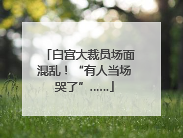 白宫大裁员场面混乱！“有人当场哭了”……
