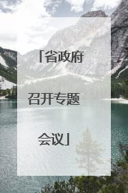 省政府召开专题会议