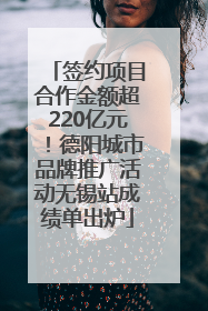 签约项目合作金额超220亿元！德阳城市品牌推广活动无锡站成绩单出炉