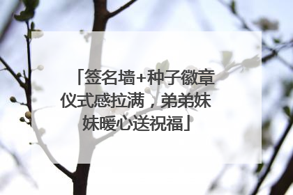 签名墙+种子徽章仪式感拉满，弟弟妹妹暖心送祝福