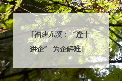福建尤溪：“逢十进企” 为企解难