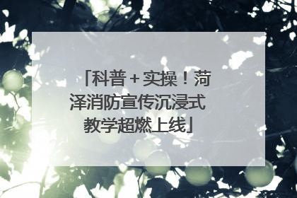 科普＋实操！菏泽消防宣传沉浸式教学超燃上线