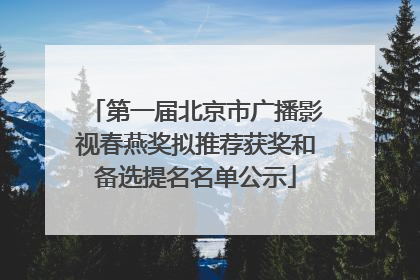 第一届北京市广播影视春燕奖拟推荐获奖和备选提名名单公示