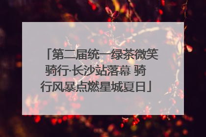 第二届统一绿茶微笑骑行·长沙站落幕 骑行风暴点燃星城夏日