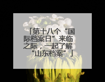 第十八个“国际档案日”来临之际，一起了解“山东档案”