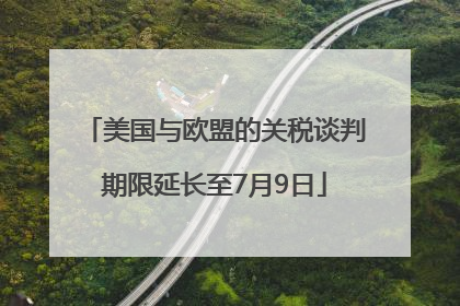 美国与欧盟的关税谈判期限延长至7月9日