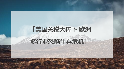 美国关税大棒下 欧洲多行业恐陷生存危机