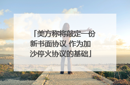 美方称将敲定一份新书面协议 作为加沙停火协议的基础