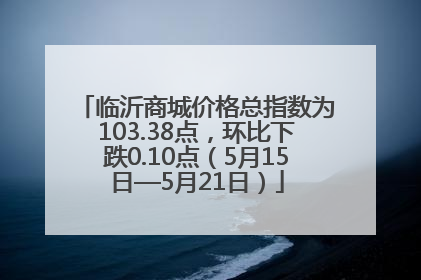 临沂商城价格总指数为103.38点，环比下跌0.10点（5月15日—5月21日）