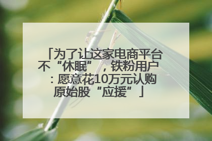 为了让这家电商平台不“休眠”，铁粉用户：愿意花10万元认购原始股“应援”