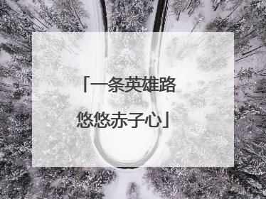 一条英雄路 悠悠赤子心