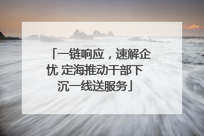 一链响应，速解企忧 定海推动干部下沉一线送服务