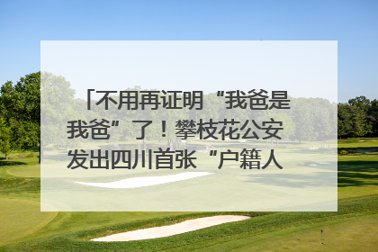 不用再证明“我爸是我爸”了！攀枝花公安发出四川首张“户籍人口直系亲属关系谱”