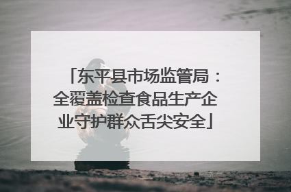 东平县市场监管局：全覆盖检查食品生产企业守护群众舌尖安全