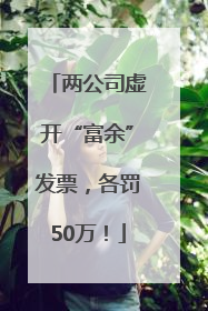 两公司虚开“富余”发票，各罚50万！