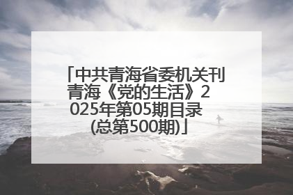 中共青海省委机关刊 青海《党的生活》2025年第05期目录 (总第500期)