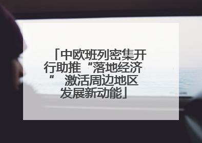 中欧班列密集开行助推“落地经济” 激活周边地区发展新动能