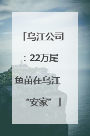 乌江公司：22万尾鱼苗在乌江“安家”
