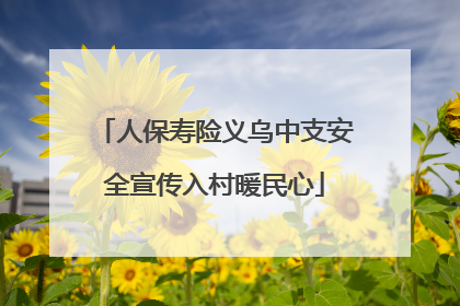 人保寿险义乌中支安全宣传入村暖民心