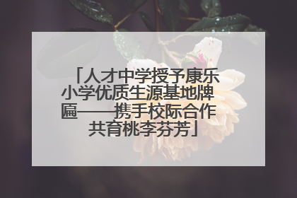 人才中学授予康乐小学优质生源基地牌匾——携手校际合作  共育桃李芬芳