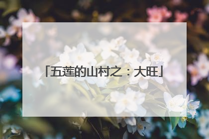 五莲的山村之：大旺