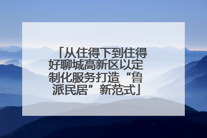 从住得下到住得好聊城高新区以定制化服务打造“鲁派民居”新范式