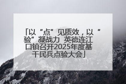 以“点”见质效，以“验”凝战力  英德连江口镇召开2025年度基干民兵点验大会