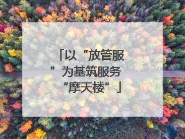 以“放管服”为基筑服务“摩天楼”
