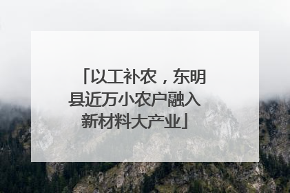 以工补农，东明县近万小农户融入新材料大产业