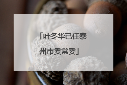 叶冬华已任泰州市委常委