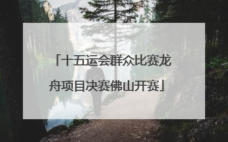 十五运会群众比赛龙舟项目决赛佛山开赛
