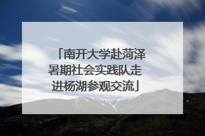 南开大学赴菏泽暑期社会实践队走进杨湖参观交流