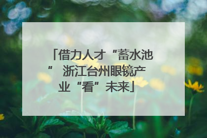 借力人才“蓄水池” 浙江台州眼镜产业“看”未来